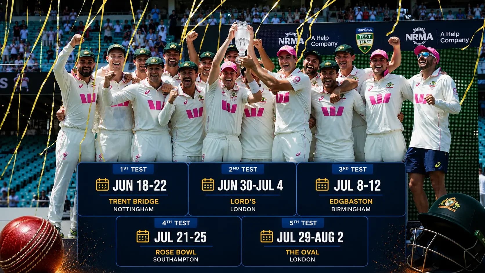 Ashes 2027 Schedule Announced: ECB Confirms Full England Home Summer Fixtures