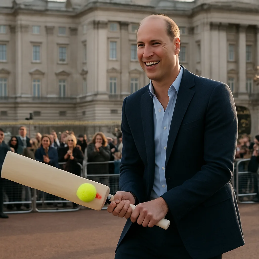 Prince William joins cricket match outside Buckingham Palace